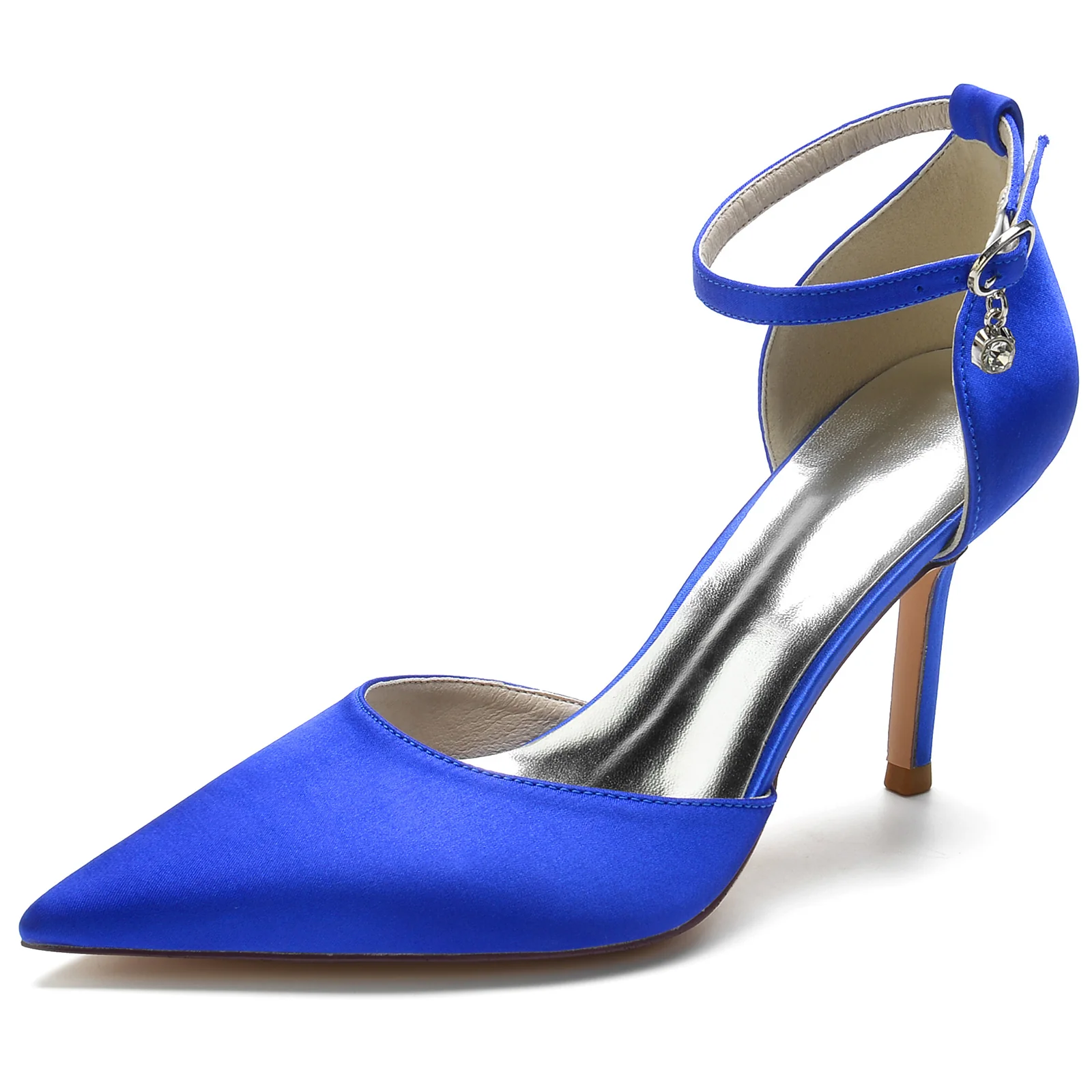 Women's Wedding Shoes Rhinestone Stiletto Pointed Toe Buckle Bridal Shoes - Image 3