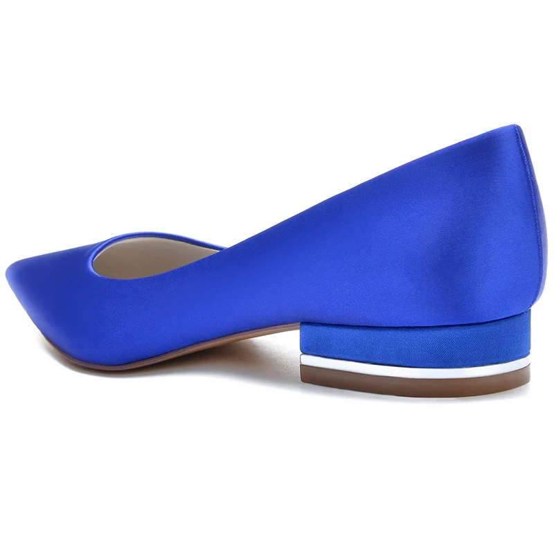 Women's Wedding Shoes Silk Satin Pointed Toe Square Heel Elegant Bridal Shoes - Image 5