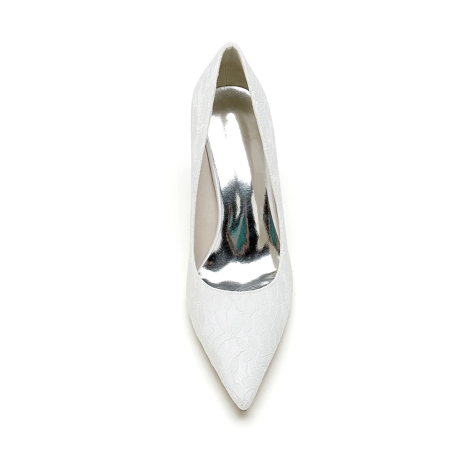 Women's Wedding Silk Satin Lace Stiletto Heel Pointed Toe Minimalist Bridal Shoes - Image 4