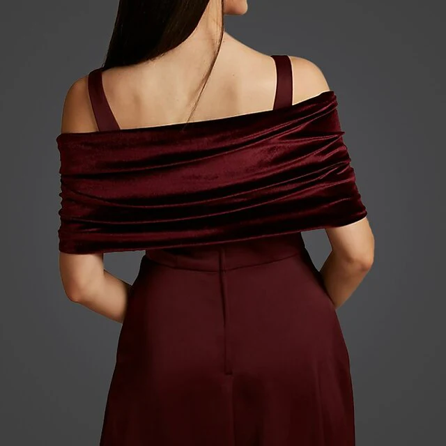 Women's Wrap Bolero Pure Elegant Sleeveless Velvet Wedding Wraps With Pure Color - Image 6