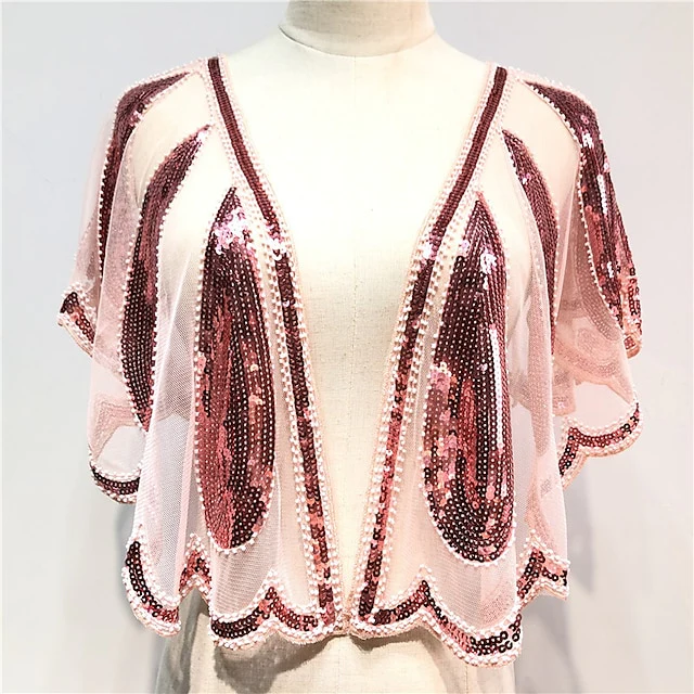 Women's Wrap Shawls Vintage Sleeveless Sequins Wraps With Paillette For Party - Image 6