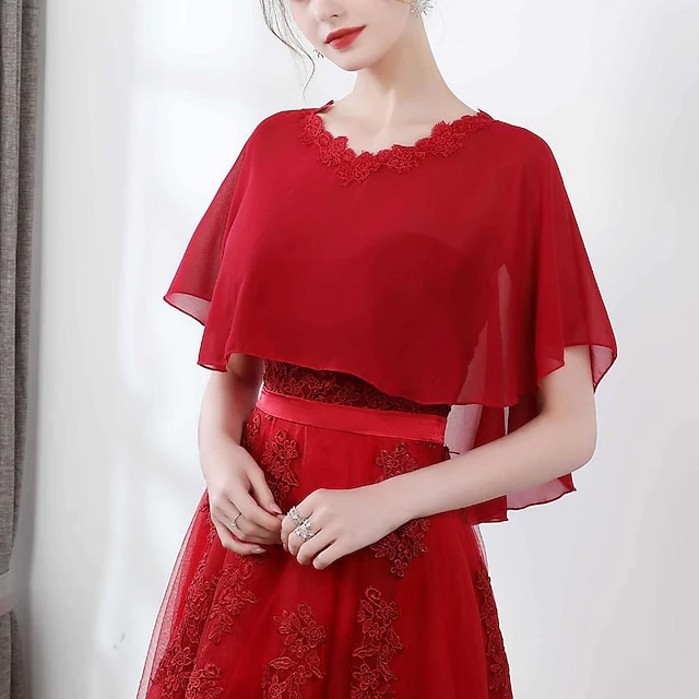 Women's Wraps Bridal's Wraps Wedding Guest 's Wraps Cape Elegant Luxury Sleeveless Polyester - Image 5