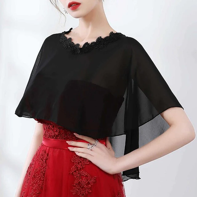 Women's Wraps Bridal's Wraps Wedding Guest 's Wraps Cape Elegant Luxury Sleeveless Polyester - Image 6