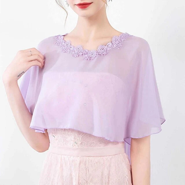 Women's Wraps Bridal's Wraps Wedding Guest 's Wraps Cape Elegant Luxury Sleeveless Polyester - Image 8