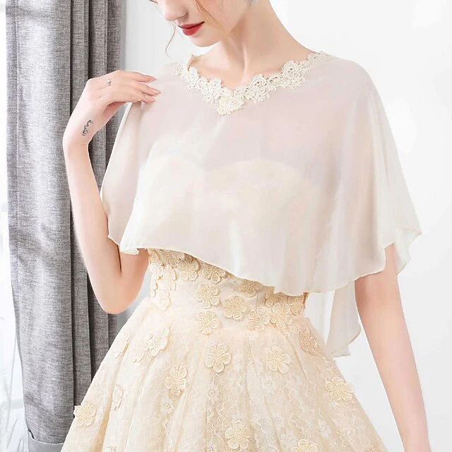 Women's Wraps Bridal's Wraps Wedding Guest 's Wraps Cape Elegant Luxury Sleeveless Polyester - Image 9